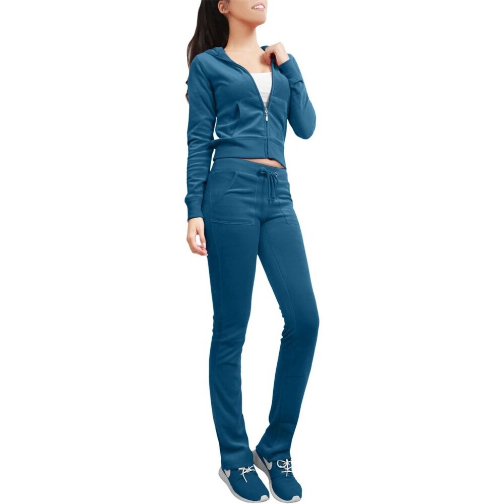 Elegant 2 Piece Velvet Tracksuit For Women - Hoodie & Sweatpants S-3xl